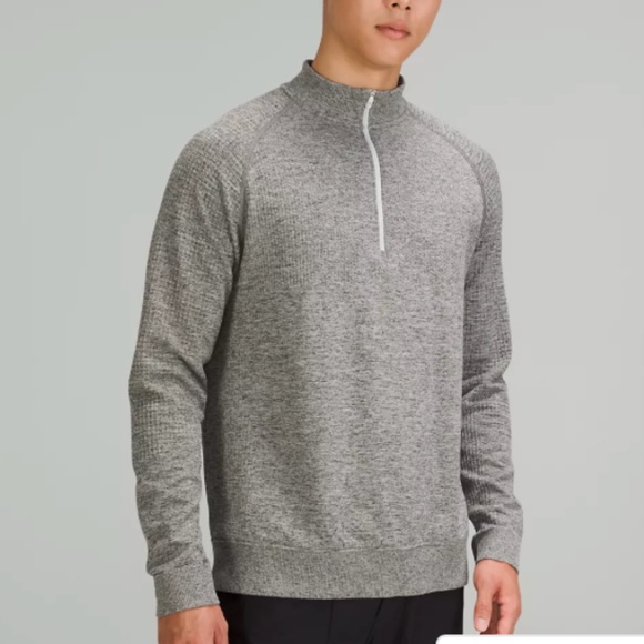 Lululemon Sweater Men's Engineered Warmth Half Zip Sweatshirt Grey, Size Medium - Picture 1 of 6